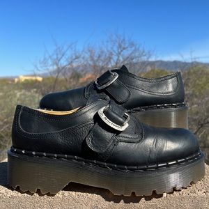 🏴󠁧󠁢󠁥󠁮󠁧󠁿 Dr. Martens MIE Black Platform 8314 Retro Monk Strap Loafers UK 8